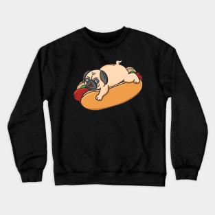 Hot Dog Pug Dog Crewneck Sweatshirt